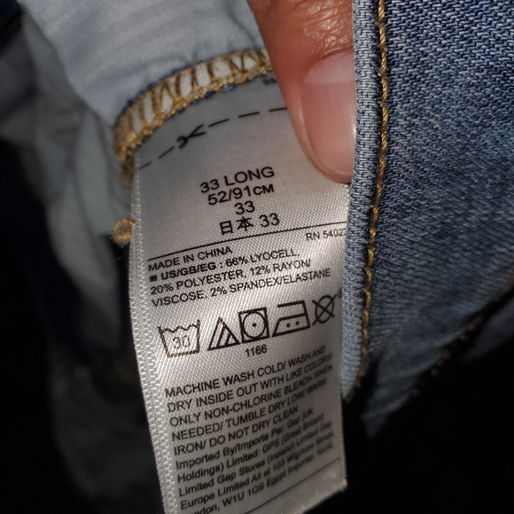 Gap true skinny blue Jean's size 33L - Picture 3 of 3